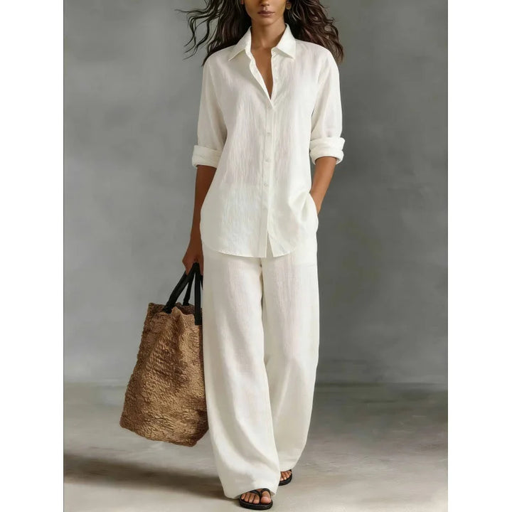 Conjunto Lino Camisero Mediterráneo