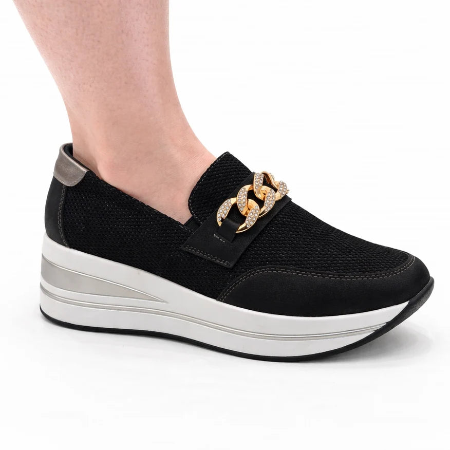 Zapatillas Calliope color negro, detalle de la cadena