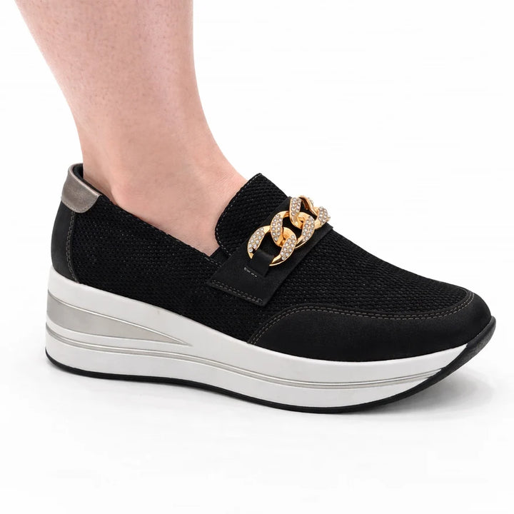 Zapatillas Calliope color negro, detalle de la cadena