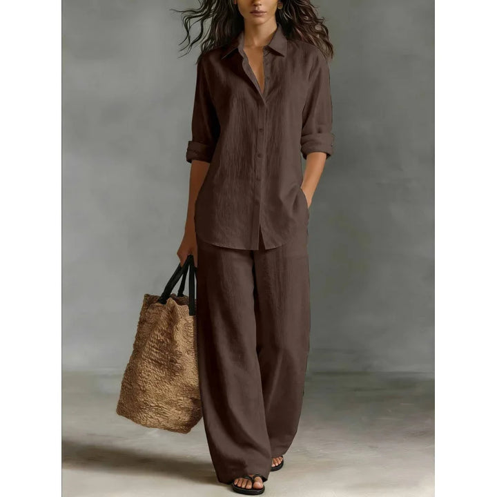 Conjunto Lino Camisero Mediterráneo