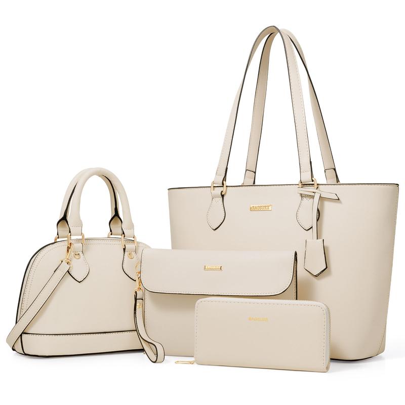 Pack de bolsos color beige, con billetera