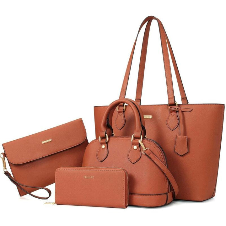 Pack de bolsos color camel, con billetera