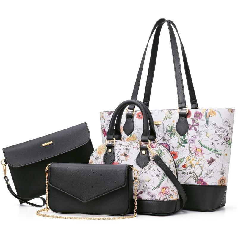 Pack de bolsos estampado floral, con bolso cruzado con cadena