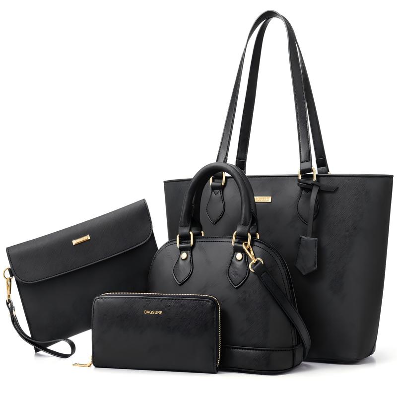 Pack de bolsos color negro, con billetera