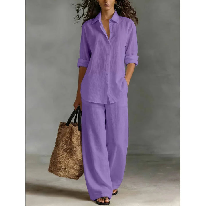 Conjunto Lino Camisero Mediterráneo